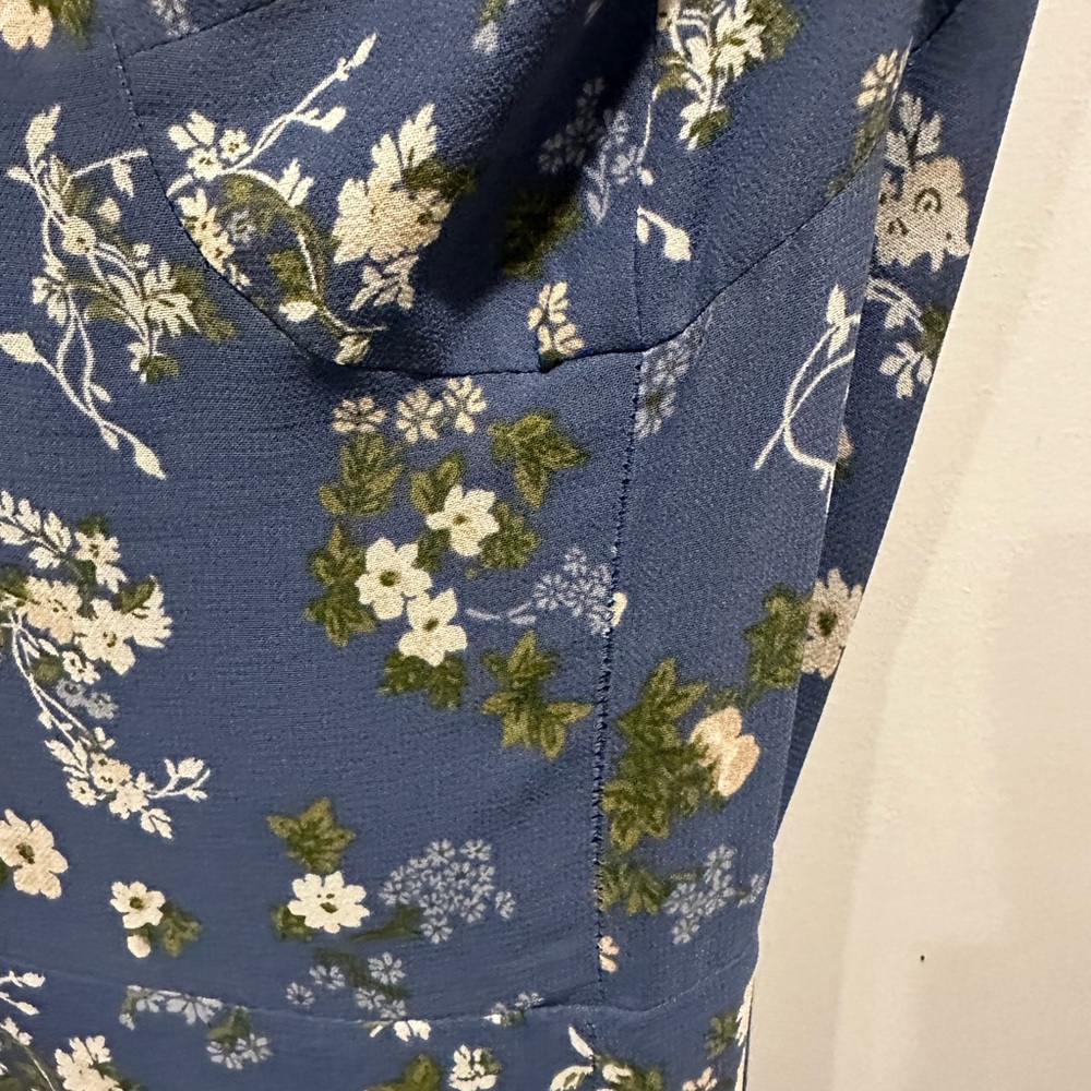 Reformation Blue Floral Spaghetti Strap Dress - Picture 3 of 7